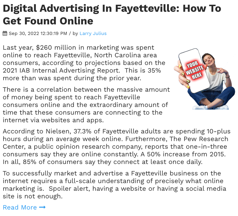 Digital Advertising In Fayetteville EOY 2022