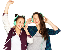 250px two  teens listening to radio shutterstock_1301400508
